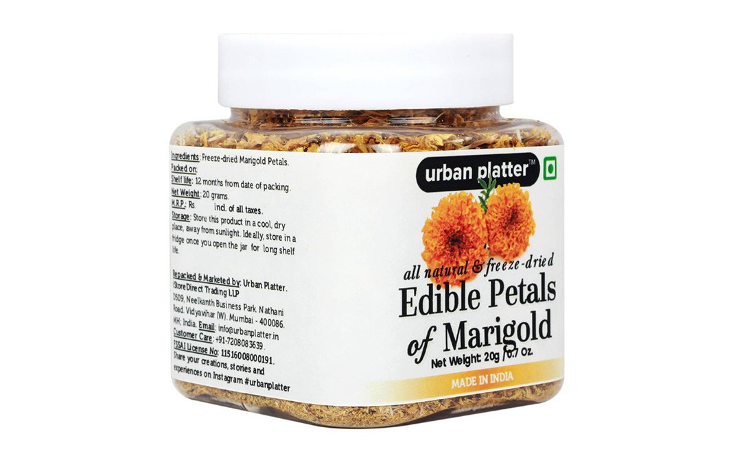 Urban Platter Edible Petals Of Marigold   Glass Jar  20 grams